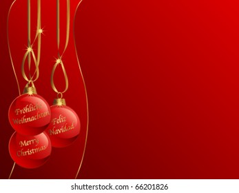 Background with red Christmas balls