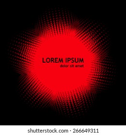 Background red circles frame. Vector
