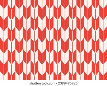Background of red cloth with arrow-feather pattern. Vector illustration.