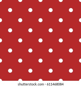 background red color polka dot pattern vector