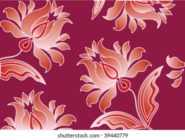 background with red flowers