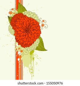 Background with red flowers. A vector.