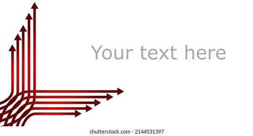 Background with red gradient arrows. Conceptual picture for business presentations. Vector illustration isolated on white background