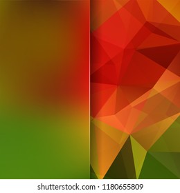 Background of red, green, yellow geometric shapes. Blur background with glass. Colorful mosaic pattern. Vector EPS 10. Vector illustration