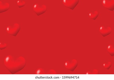 Background with red Heart . The background concept of Valentines Day celebration. Vector illustration.