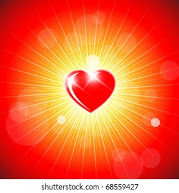 Background with red heart - Valentines decoration