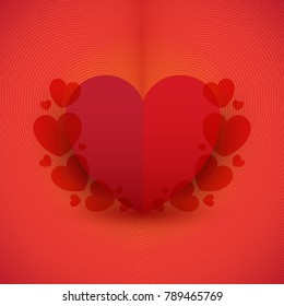 Background of Red Hearts. Not Valentine. Vector Ilustration.