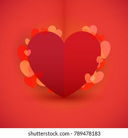 Background of Red Hearts. Not Valentine. Vector Ilustration.