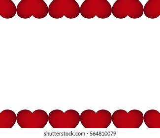 Background of red hearts on the day of the holiday Valentine's.