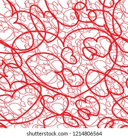 Background of red hearts. Seamless.