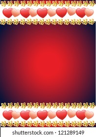 Background red with hearts. Vector illustration EPS 10.