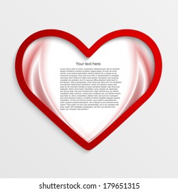 Background with red hearts. Vector illustration.