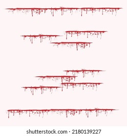 Background with red ink blots wound lines. Blood splash wallpaper. Flat spray of grunge liquid