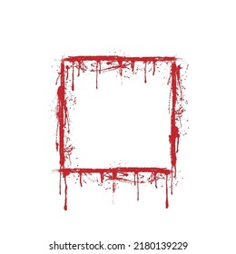 Background with red ink blots wound lines. Blood splash wallpaper. Flat spray of grunge liquid