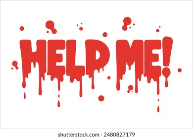 Background with red ink blots wound lines with text help me. 