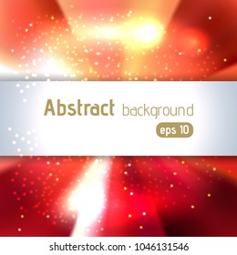 Background with red light rays. Abstract background. Vector illustration