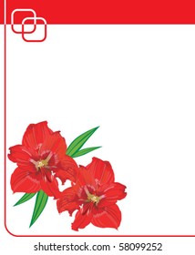 background with red lilies