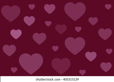 the background red, lots of hearts, vector