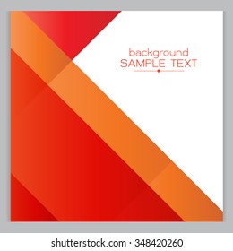 background red Orange geometric Square with designed elegant abstraction. Vector illustration.