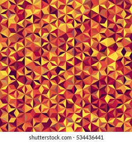 Background of red, orange, yellow geometric shapes. Seamless mosaic pattern. Vector illustration