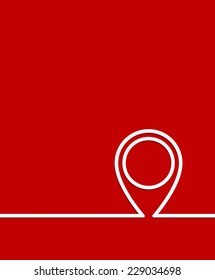 background red with pin symbol design
