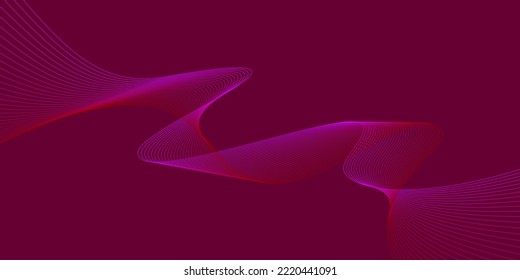 Fondo Líneas de onda rosadas Rojas Diseño de ondas flotantes Resumen de ondas de sonido ecualizadoras digitales. Flujo. Ilustración del vector de línea rosa para el fondo del concepto de innovación tecnológica futurista Diseño gráfico