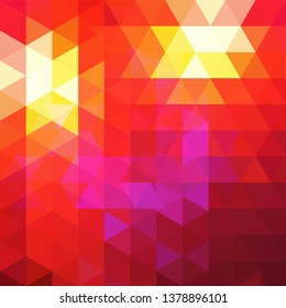 Background of red, pink, yellow geometric shapes. Abstract triangle geometrical background. Mosaic pattern. Vector EPS 10. Vector illustration