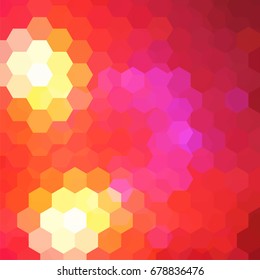 Background of red, pink, yellow geometric shapes. Colorful mosaic pattern. Vector EPS 10. Vector illustration