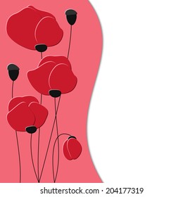 background with red poppies