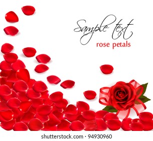 Background of red rose petals. Vector