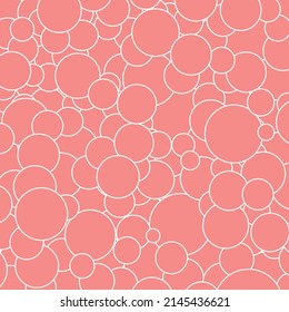 Background in red round patterns, geometric overlay, vector