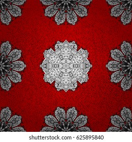 Background. Red spotted Vector illustration. Red background. Beautiful pattern with abstract flowers.