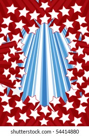 Background with red stars, vector illustration
