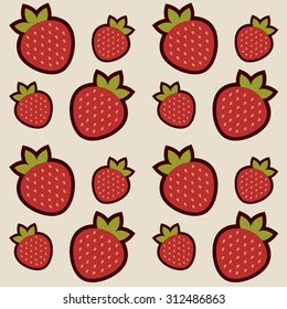 Background with red strawberries