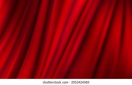 The background is a red theater curtain. Illustration in vector format.