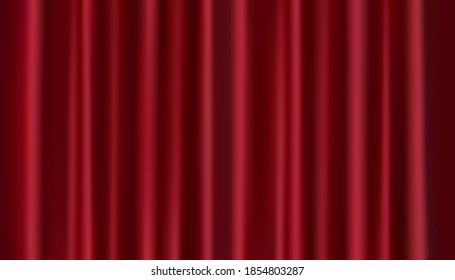 Background with red theatre curtain.Vector Illustration.