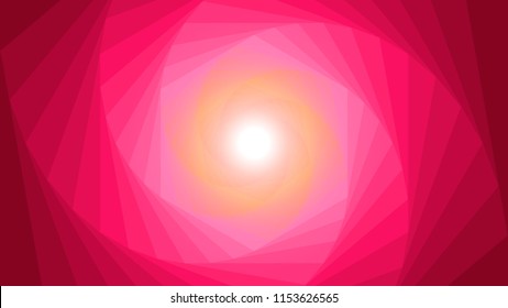 Background in red tints. Abstract bg. Vector design. Monochrome background. A tunnel effect. Light at the end of the tunnel. 