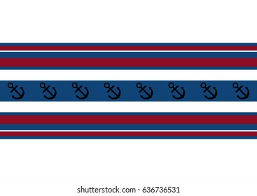 Background of red, white and blue stripes with an anchor