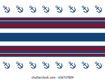 Background of red, white and blue stripes with an anchor