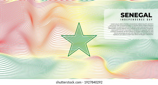 Background with red yellow and green design. Senegal Independence Day background with green star design. Good template for senegal national day design.