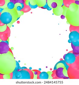 Background with render 3d pink balls. Round Sphere of geometric objects, pearl made of metal and plastic. vector illustration
