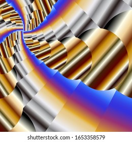 Background of repeating elements of different shapes arranged in a spiral. gradient models