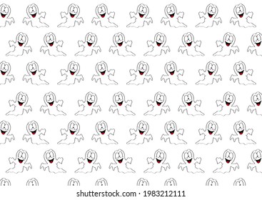 background with repeating ghosts flying. Ghosts in flight, plot for children