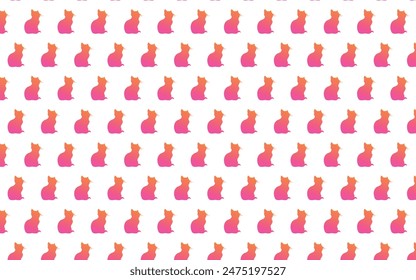 Background with repetitive colorful cat pattern for prints, website decoration and graphic resources.