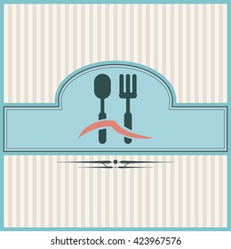 Background restaurant menu spoon fork knife. Eps10 vector kitchenware background icon