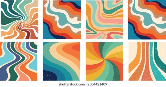 Background : Retro Abstract Wave Patterns with Vibrant Colors and Texture