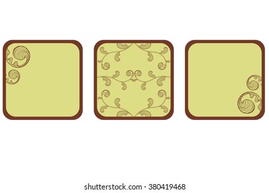 Background with retro flowers and curls
