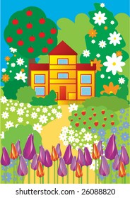 Background retro landscape