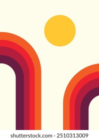 Background retro rainbow unique design with blank background
