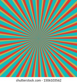 Background with retro rays. Color abstract ray star burst background pattern design . Vector illustration